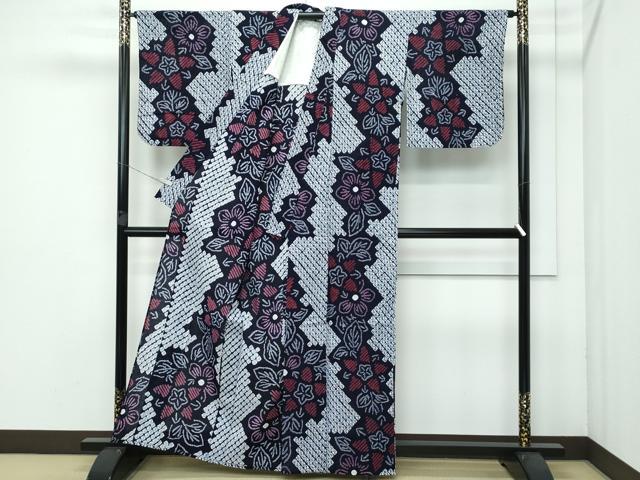 平和屋着物∴極上 夏物 浴衣 有松鳴海絞り 草花文 綿 逸品 CZAA3625s5