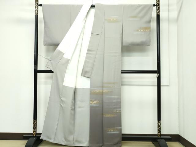 平和屋着物●極上 人間国宝 福田喜三郎 訪問着 霞文 暈し染め 金彩 胡桃染色地 伊と幸 三越扱い 反端付き 逸品 未使用 CZAA3627s5