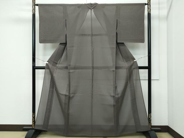 平和屋着物■極上　夏物　紗紬　色無地　海松茶色地　逸品　未使用　CZAA3633s5