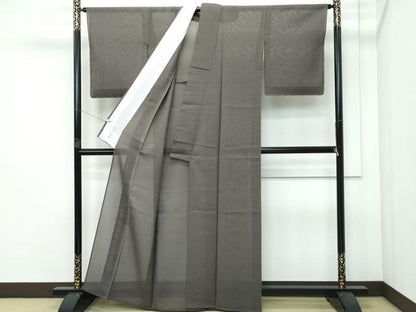 平和屋着物■極上　夏物　紗紬　色無地　海松茶色地　逸品　未使用　CZAA3633s5