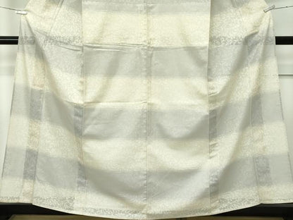平和屋着物＊極上　夏物　小紋　花唐草紋紗　横段文　逸品　CZAA5777s6