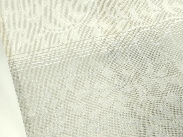 平和屋着物＊極上　夏物　小紋　花唐草紋紗　横段文　逸品　CZAA5777s6