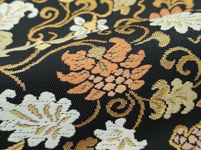 平和屋着物●九寸名古屋帯　舞蝶文　黒地　正絹　逸品　未使用　DABD0329op 平和屋着物○九寸名古屋帯 舞蝶文 黒地 正絹 逸品 未使用 DABD0329op