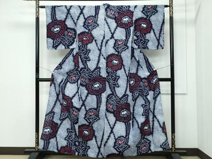 平和屋着物∴極上 夏物 浴衣 有松鳴海絞り 草花文 綿 逸品 未使用 CZAA3714s5