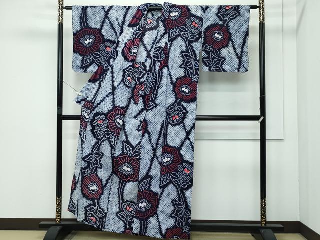 平和屋着物∴極上 夏物 浴衣 有松鳴海絞り 草花文 綿 逸品 未使用 CZAA3714s5