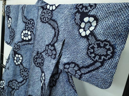 平和屋着物∴極上 夏物 浴衣 有松鳴海絞り 流水花文 綿 逸品 CZAA3715s5