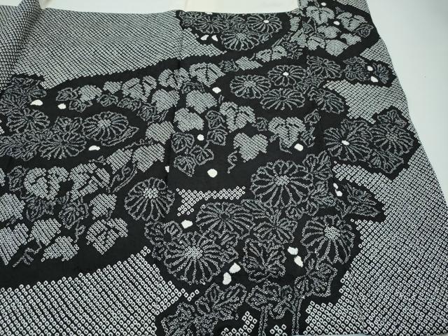 平和屋着物●極上 訪問着 総絞り 流水菊文 黒地 逸品 未使用 CZAA3724s5