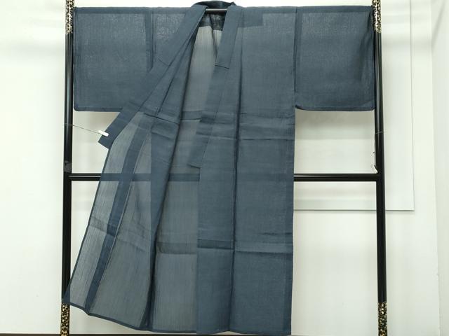 平和屋着物■極上　男性　夏物　本場小千谷ちぢみ　キングサイズ　色無地　羊羹色　逸品　CZAA3730s5