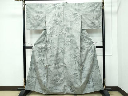 平和屋着物●極上 都喜ヱ門 本場大島紬 9マルキ 総絣 風景文 藤絹織物謹製 逸品 未使用 CZAA3733s5