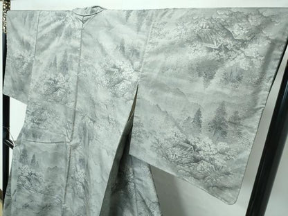 平和屋着物●極上 都喜ヱ門 本場大島紬 9マルキ 総絣 風景文 藤絹織物謹製 逸品 未使用 CZAA3733s5