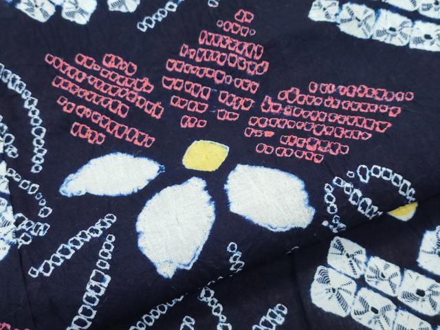 平和屋着物∴極上 夏物 浴衣 有松鳴海絞り 草花文 綿 逸品 CZAA3737s5