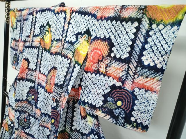平和屋着物∴極上 夏物 浴衣 有松鳴海絞り 成り物 綿 逸品 CZAA3739s5