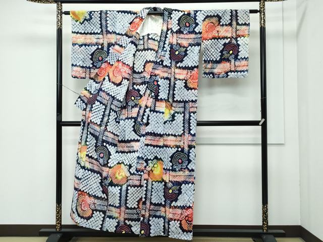 平和屋着物∴極上 夏物 浴衣 有松鳴海絞り 成り物 綿 逸品 CZAA3739s5