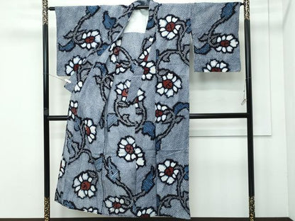 平和屋着物■極上　夏物　浴衣　有松鳴海絞り　枝花文　綿　逸品　CZAA3740s5