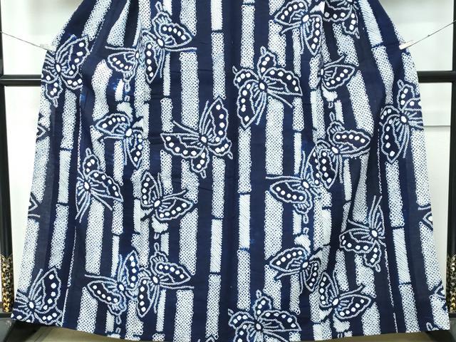 平和屋着物∴極上 夏物 浴衣 有松鳴海絞り 竹並び舞蝶文 綿 逸品 未使用 CZAA3742s5