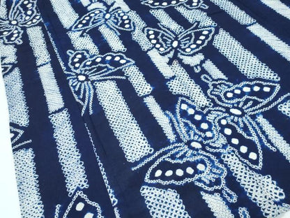 平和屋着物∴極上 夏物 浴衣 有松鳴海絞り 竹並び舞蝶文 綿 逸品 未使用 CZAA3742s5