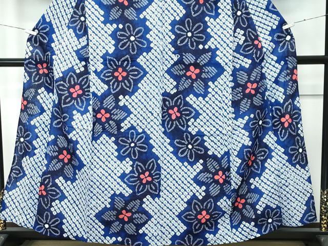 平和屋着物∴極上 夏物 浴衣 有松鳴海絞り 舞花文 綿 逸品 CZAA3743s5