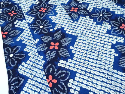 平和屋着物∴極上 夏物 浴衣 有松鳴海絞り 舞花文 綿 逸品 CZAA3743s5