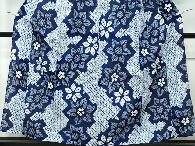 平和屋着物∴極上 夏物 浴衣 有松鳴海絞り 舞花文 綿 逸品 CZAA3744s5