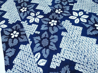 平和屋着物∴極上 夏物 浴衣 有松鳴海絞り 舞花文 綿 逸品 CZAA3744s5