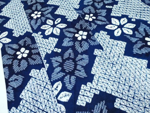 平和屋着物∴極上 夏物 浴衣 有松鳴海絞り 舞花文 綿 逸品 CZAA3744s5
