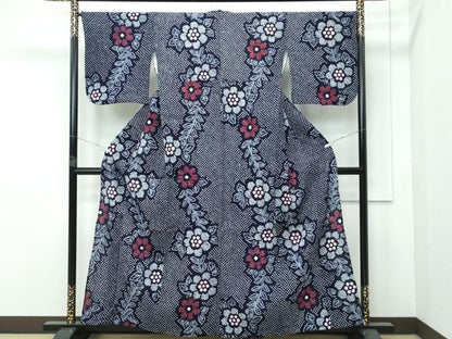平和屋着物∴極上 夏物 浴衣 有松鳴海絞り 草花文 綿 逸品 CZAA3746s5
