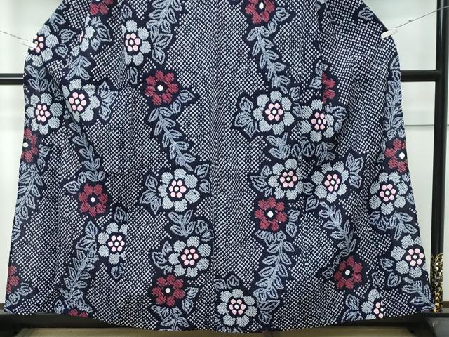 平和屋着物∴極上 夏物 浴衣 有松鳴海絞り 草花文 綿 逸品 CZAA3746s5
