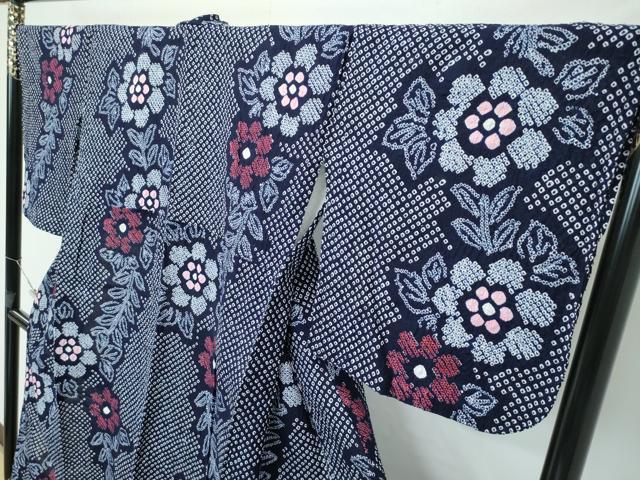 平和屋着物∴極上 夏物 浴衣 有松鳴海絞り 草花文 綿 逸品 CZAA3746s5
