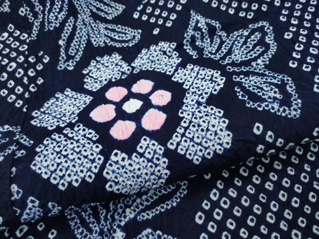 平和屋着物∴極上 夏物 浴衣 有松鳴海絞り 草花文 綿 逸品 CZAA3746s5