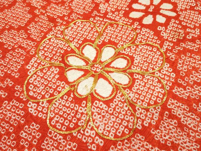 平和屋着物■極上　七五三　女の子　7歳　祝着　総絞り　駒刺繍　雲取り片輪車花文　そごう扱い　逸品　CZAA3762s5