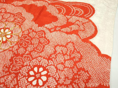 平和屋着物■極上　七五三　女の子　7歳　祝着　総絞り　駒刺繍　雲取り片輪車花文　そごう扱い　逸品　CZAA3762s5