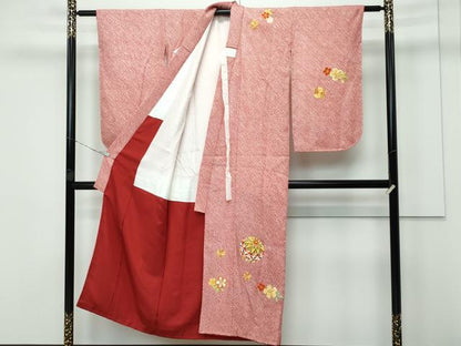 平和屋着物■極上　七五三　女の子　7歳　祝着　総絞り　総刺繍　駒刺繍　花毬文　逸品　CZAA3763s5