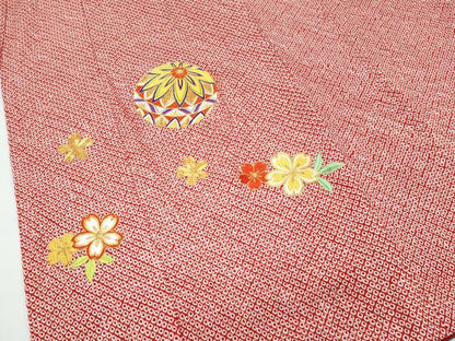 平和屋着物■極上　七五三　女の子　7歳　祝着　総絞り　総刺繍　駒刺繍　花毬文　逸品　CZAA3763s5
