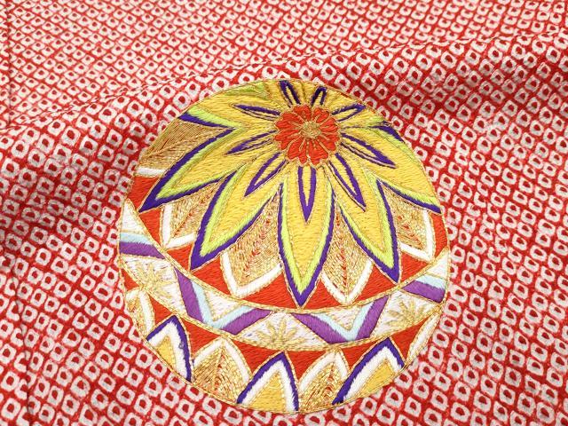 平和屋着物■極上　七五三　女の子　7歳　祝着　総絞り　総刺繍　駒刺繍　花毬文　逸品　CZAA3763s5