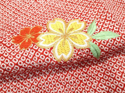 平和屋着物■極上　七五三　女の子　7歳　祝着　総絞り　総刺繍　駒刺繍　花毬文　逸品　CZAA3763s5