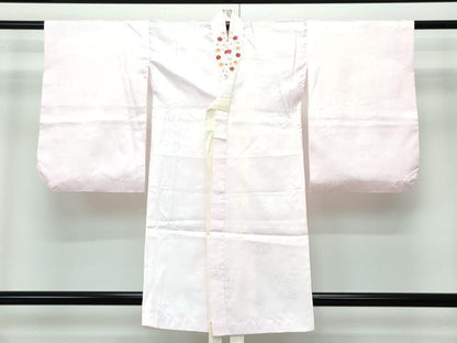 平和屋本店■極上　七五三　女の子　7歳　祝着・襦袢・しごき・帯揚げセット　総絞り　雲取り梅文　半衿刺繍　逸品　CZAA3764s5