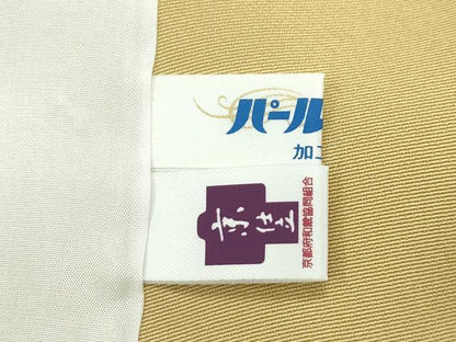 平和屋着物▽極上 訪問着 単衣 蔦の葉文 暈し染め 金銀彩 桑染色地 逸品 未使用 CZAA3776s5