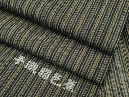 平和屋着物＊極上 夏物 絹芭蕉 手織 縞 反端付き 逸品 CZAA3778s5