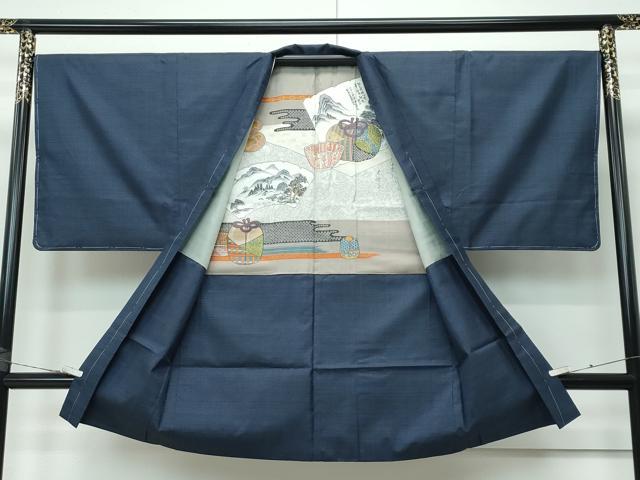 平和屋着物●極上 男性 本場大島紬 アンサンブル 100亀甲 総詰め 逸品 未使用 CZAA3786s5