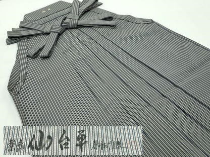 平和屋着物■極上　男性　馬乗り袴　鳥居良　茶喜仙台平　茶喜謹製　縞　逸品　CZAA3790s5