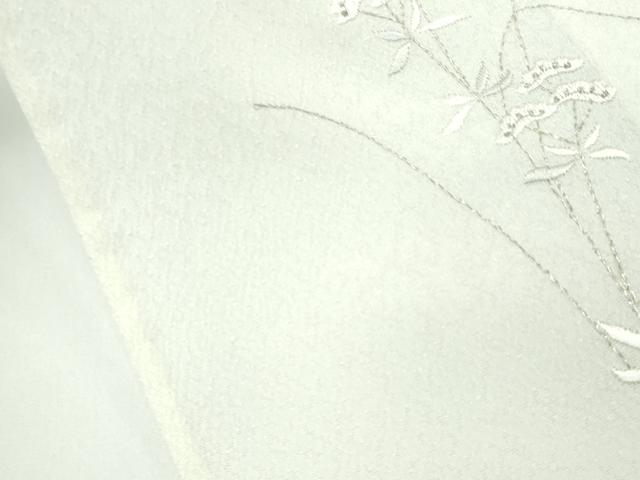 平和屋着物▽極上 小紋 単衣 総刺繍 秋草文 銀糸 砂色地 逸品 CZAA3796s5