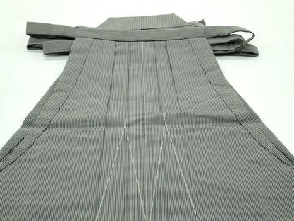 平和屋着物●極上 男性 創業100年 毘龍織 安部吉 馬乗り袴 縞 逸品 未使用 CZAA3805s5