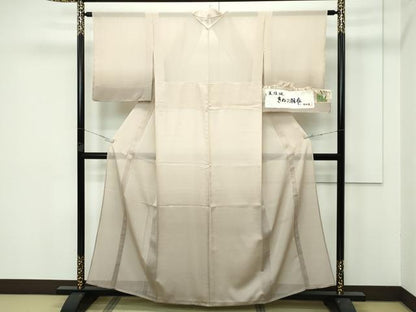 平和屋着物■極上　夏物　結城紬　夏結城　訪問着　きぬの羽衣　結城屋扱い　香色地　さが美扱い　証紙付き　逸品　未使用　CZAA3812s5
