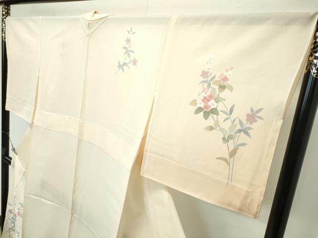 平和屋着物＊極上 夏物 訪問着 絽 枝花文 暈し染め 丁子色地 逸品 未使用 CZAA3815s5