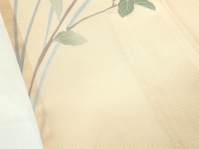 平和屋着物＊極上 夏物 訪問着 絽 枝花文 暈し染め 丁子色地 逸品 未使用 CZAA3815s5