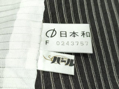 平和屋着物＊極上 夏物 お召 間道 黒地 逸品 CZAA3820s5
