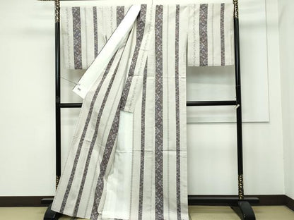 平和屋着物■極上　本場村山大島紬　単衣　草花間道　原友織物謹製　高島屋扱い　証紙付き　逸品　CZAA3821s5
