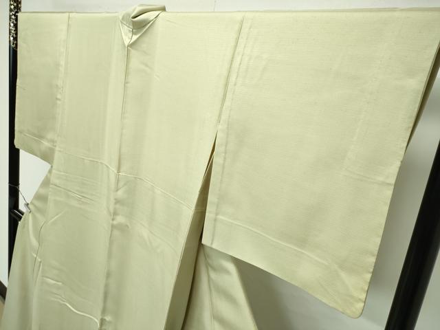 平和屋本店■極上　京都染織メーカー・貴久樹謹製　野蚕糸　ナチュラルタッサー　色無地　枯草色　胴抜き仕立て　逸品　CZAA3824s5