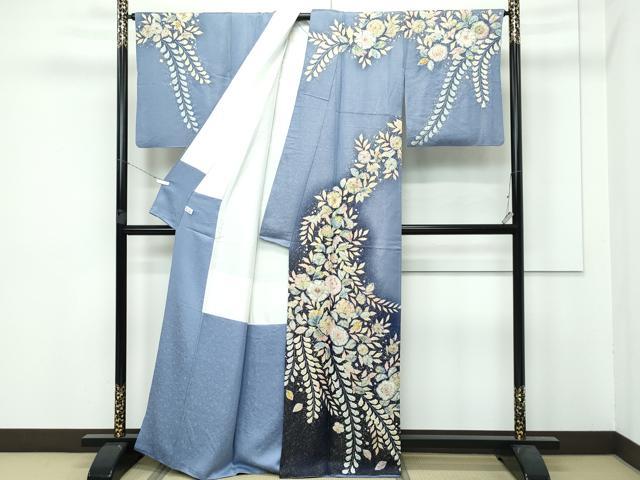 平和屋着物●極上 越後十日町の一流染匠 桐屋・翠山工房 徳永憲峯 訪問着 辻が花 絞り 暈し染め 金通し地 逸品 CZAA3830s5