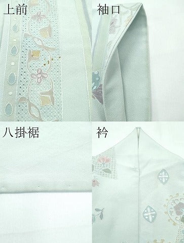 平和屋本店■極上　訪問着　総刺繍　中国三大刺繍　スワトウ相良刺繍　動物更紗花文　暈し染め　逸品　CZAA3832s5